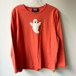Studio Treat cute vintage Halloween sequin ghost long-sleeved t-shirt